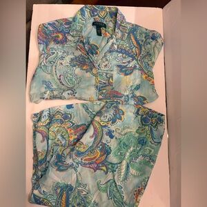 Ralph Lauren  Paisley Lounge Set - Blue and Green
